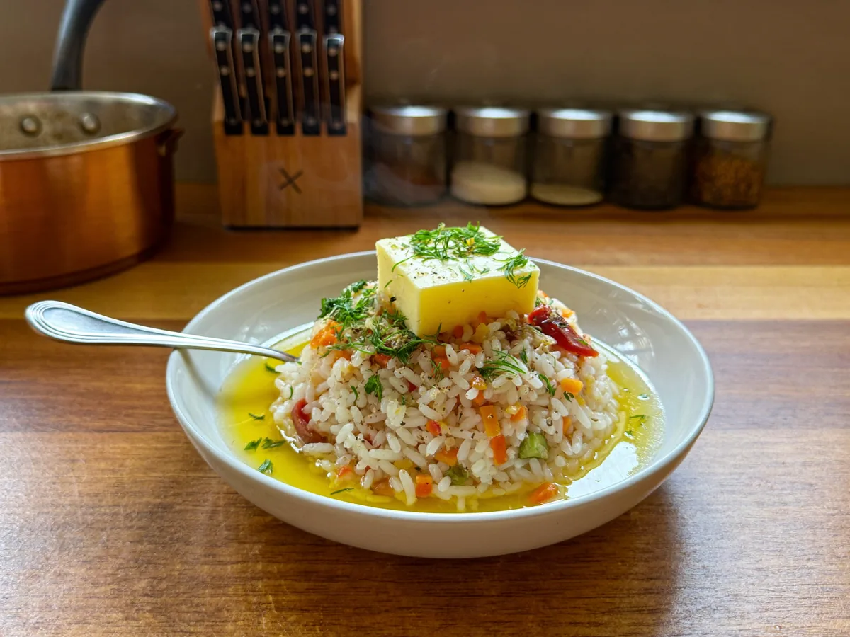 Рисовая каша с овощами на гарнир