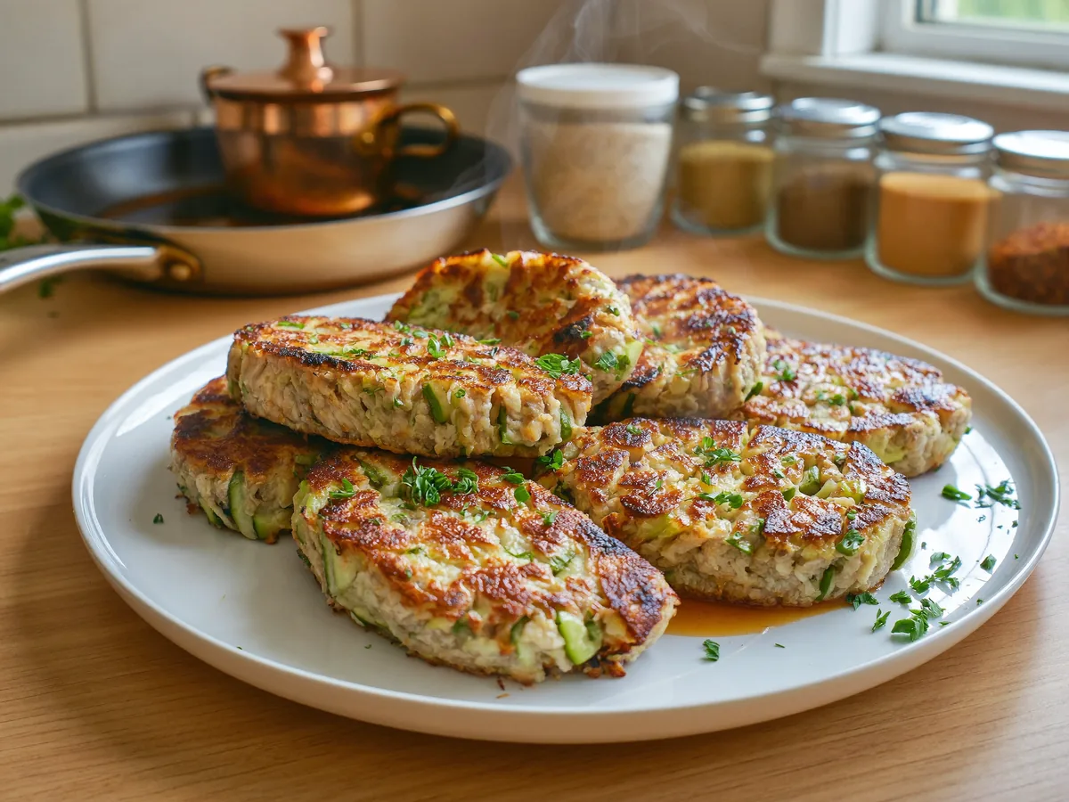 Рубленые куриные котлеты с кабачком