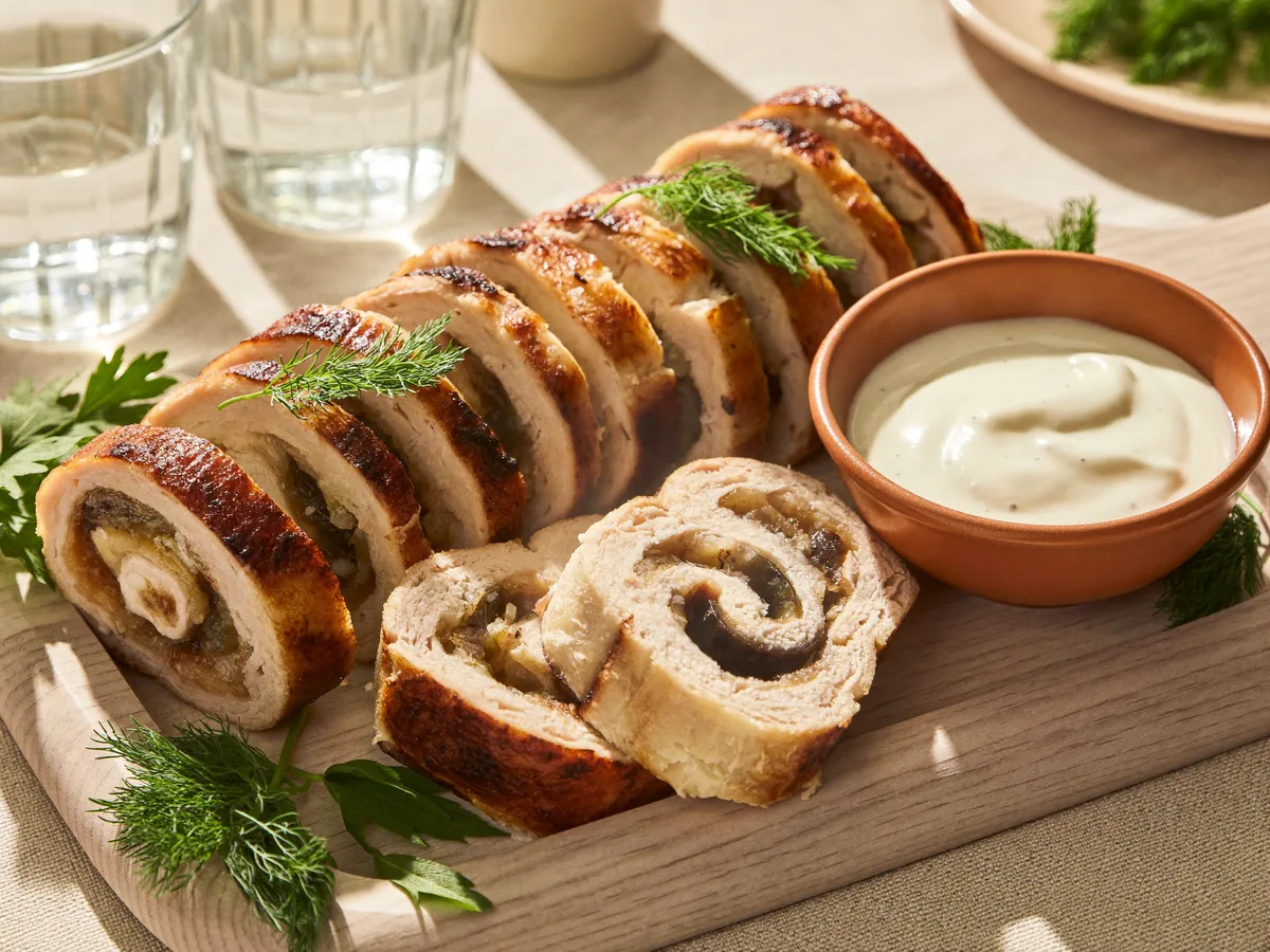 Рулет из фарша куриного в духовке