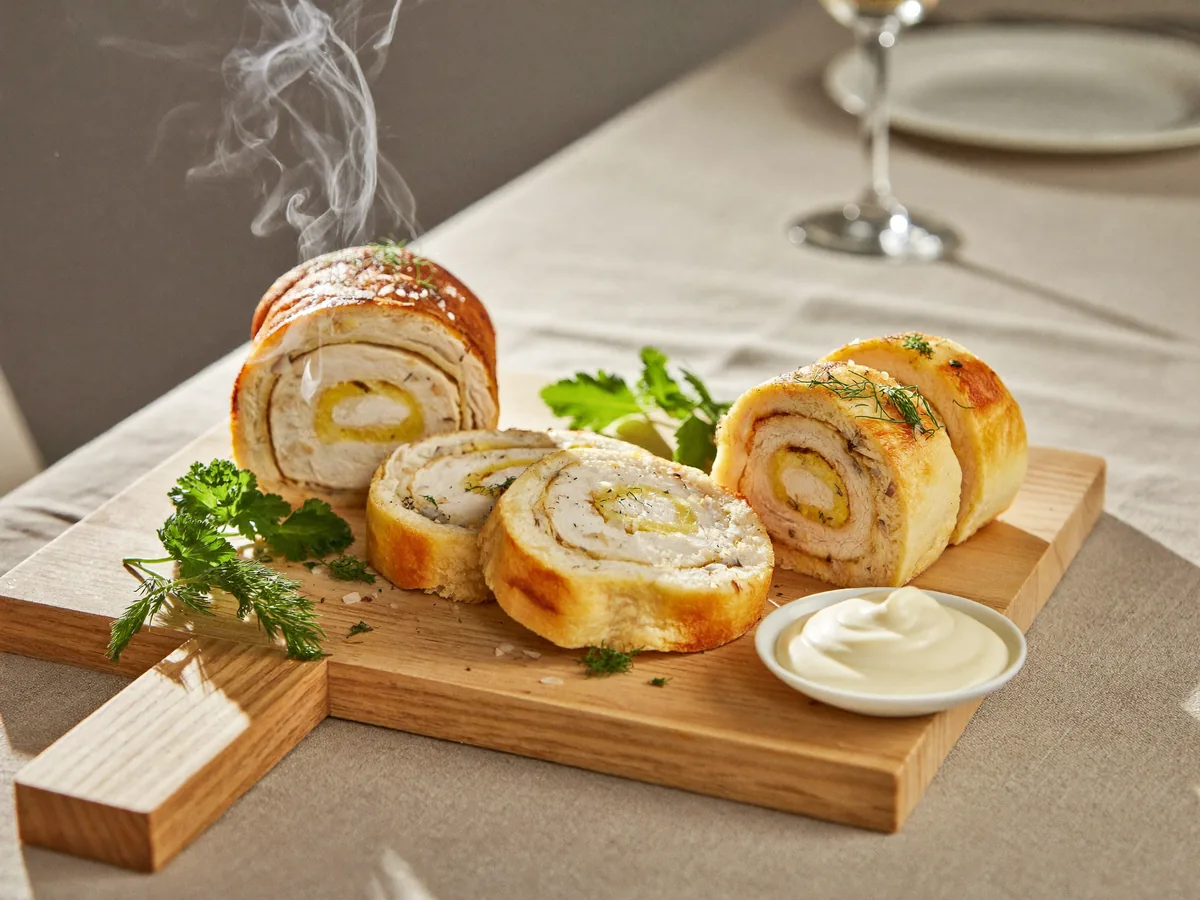 Рулет из лаваша с курицей и сыром