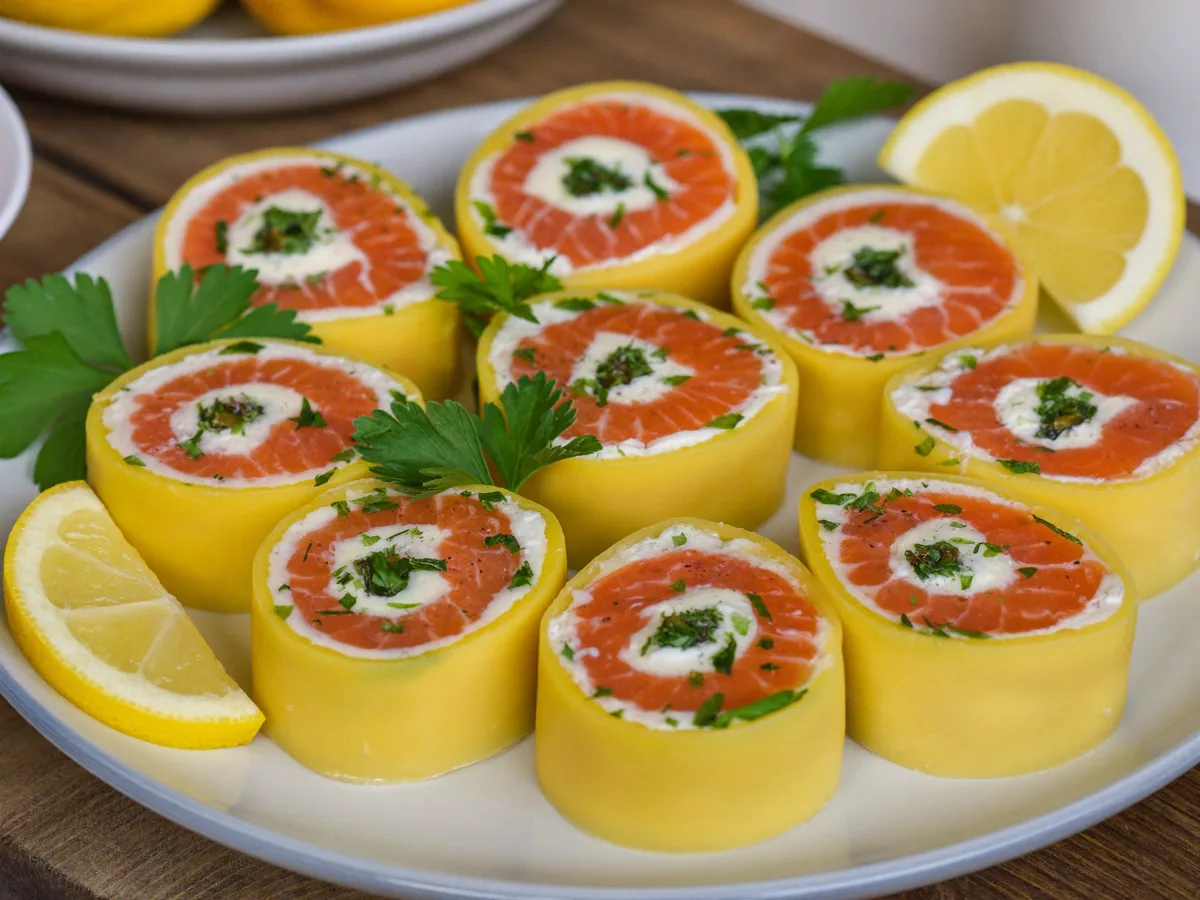 Рулет из сыра с красной рыбой
