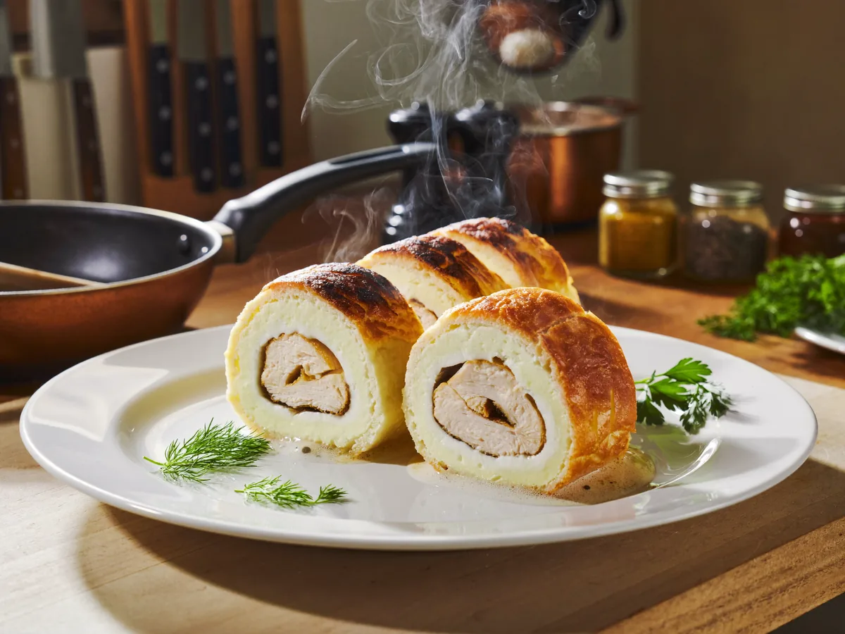 Рулетики из куриного филе с творожным сыром