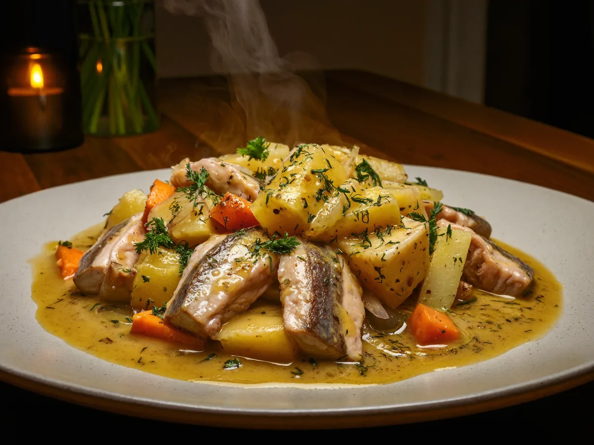 Рыба с картошкой в мультиварке