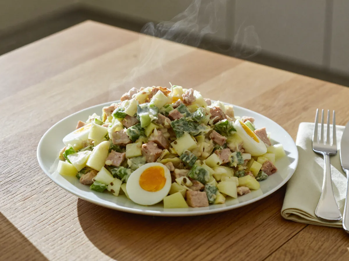 Салат Черепашка с яблоком и грецкими орехами