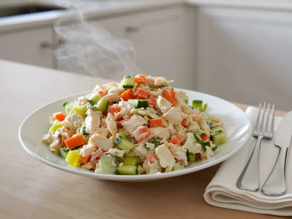 Салат из корейской моркови, курицы и перца