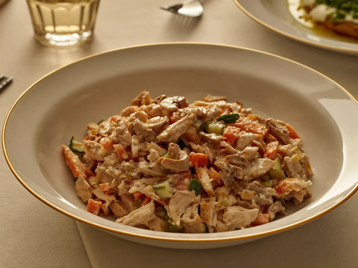 Салат из корейской моркови с курицей