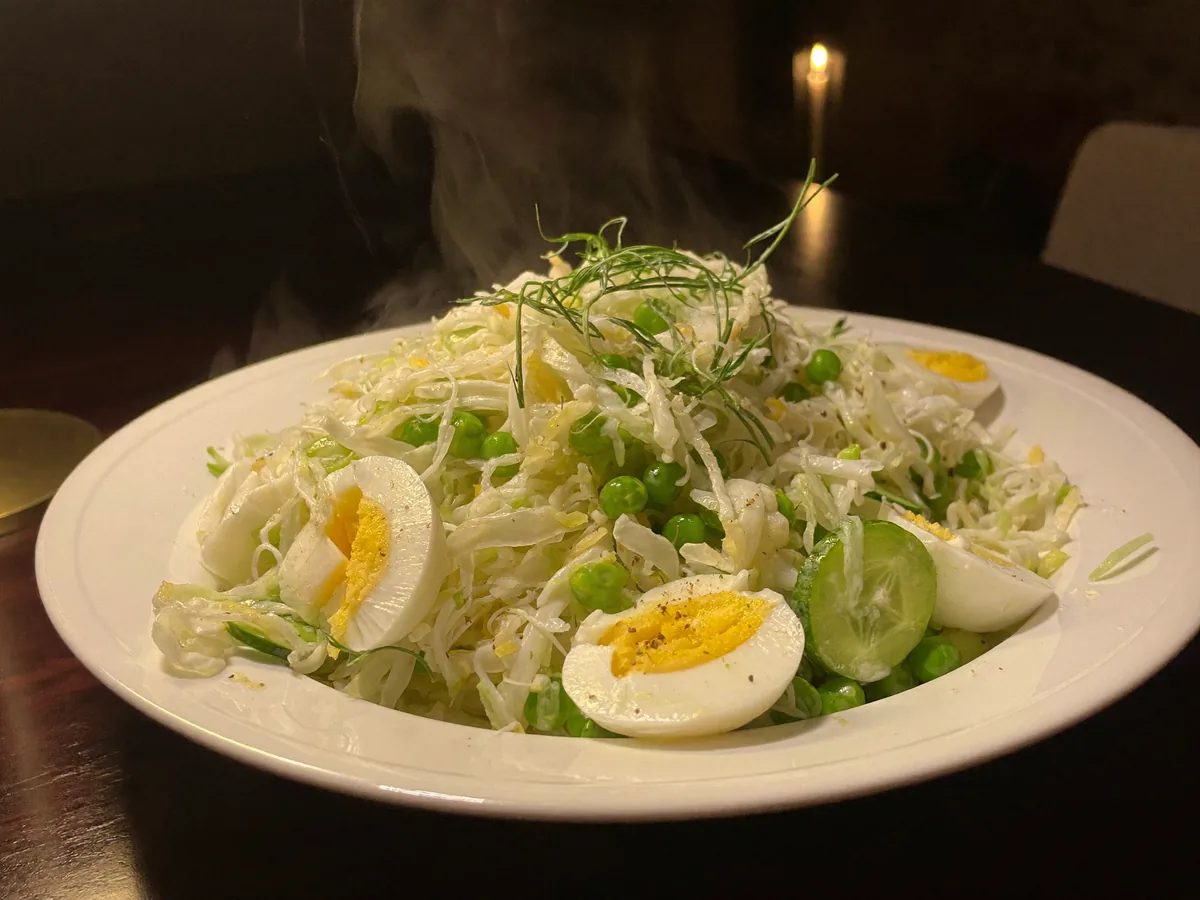 Салат из морской капусты с яйцом и огурцом