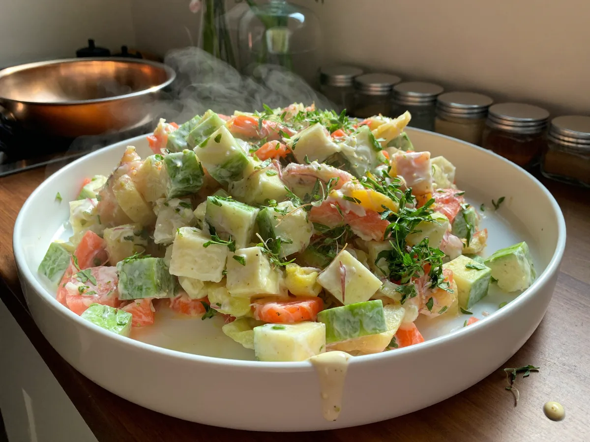 Салат из редьки со сметаной