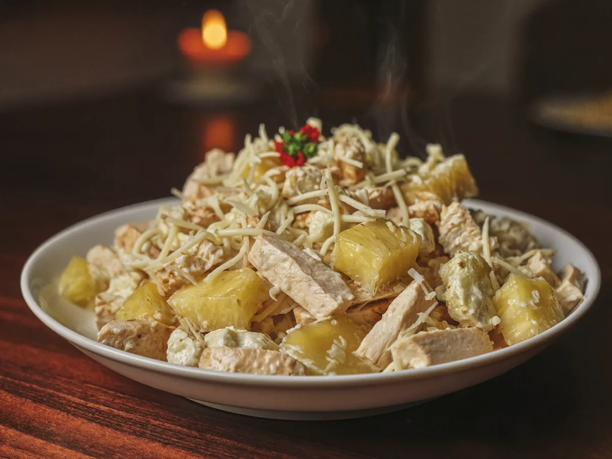 Салат курица ананасы сыр яйцо