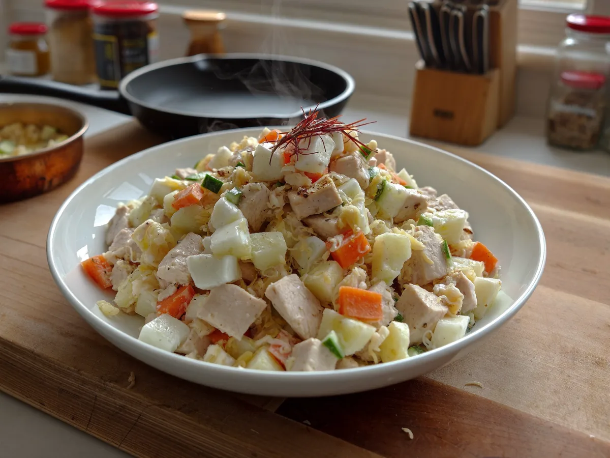 Салат курица корейская морковь свежий огурец