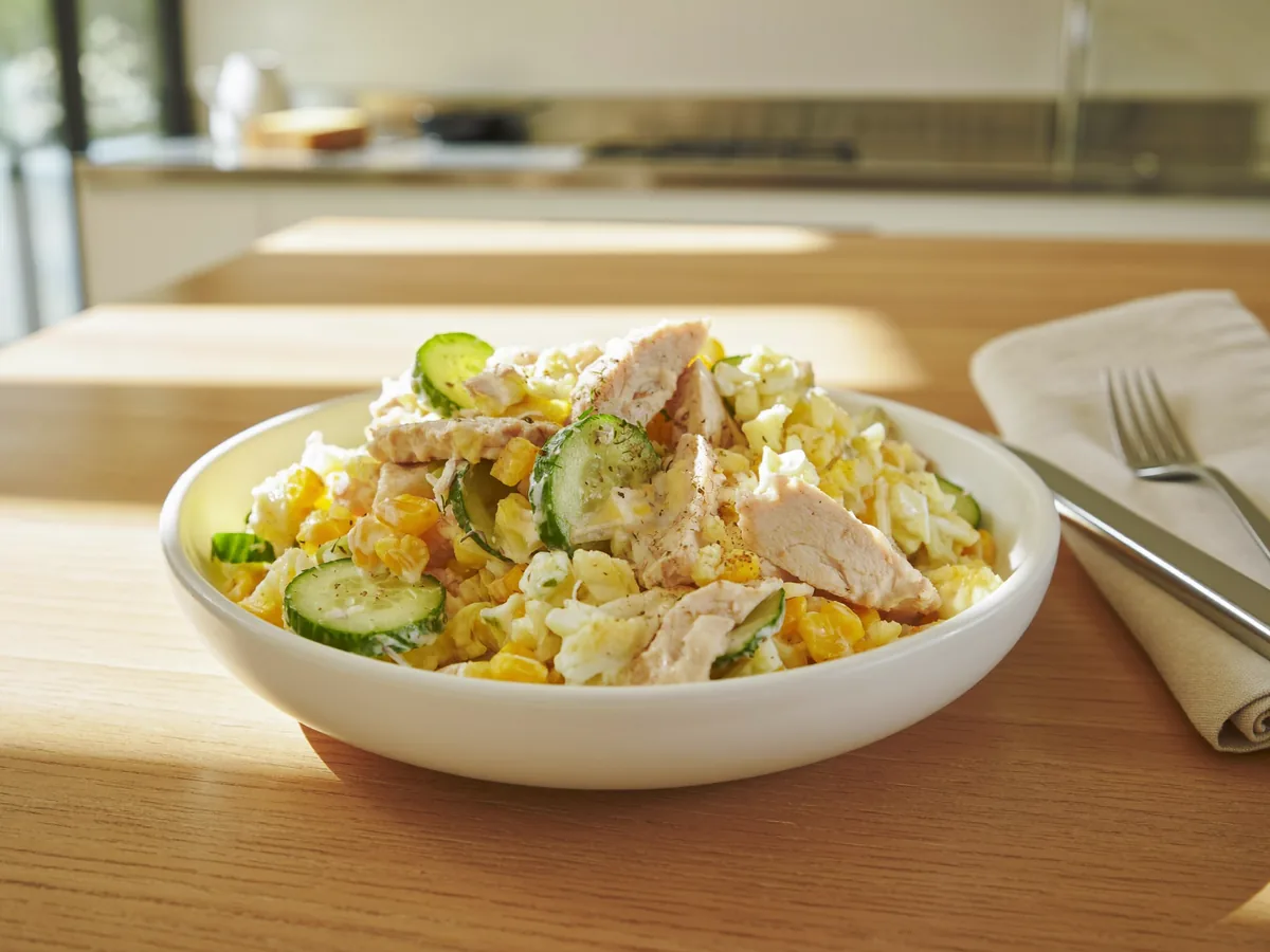 Салат куриная грудка кукуруза огурец яйцо