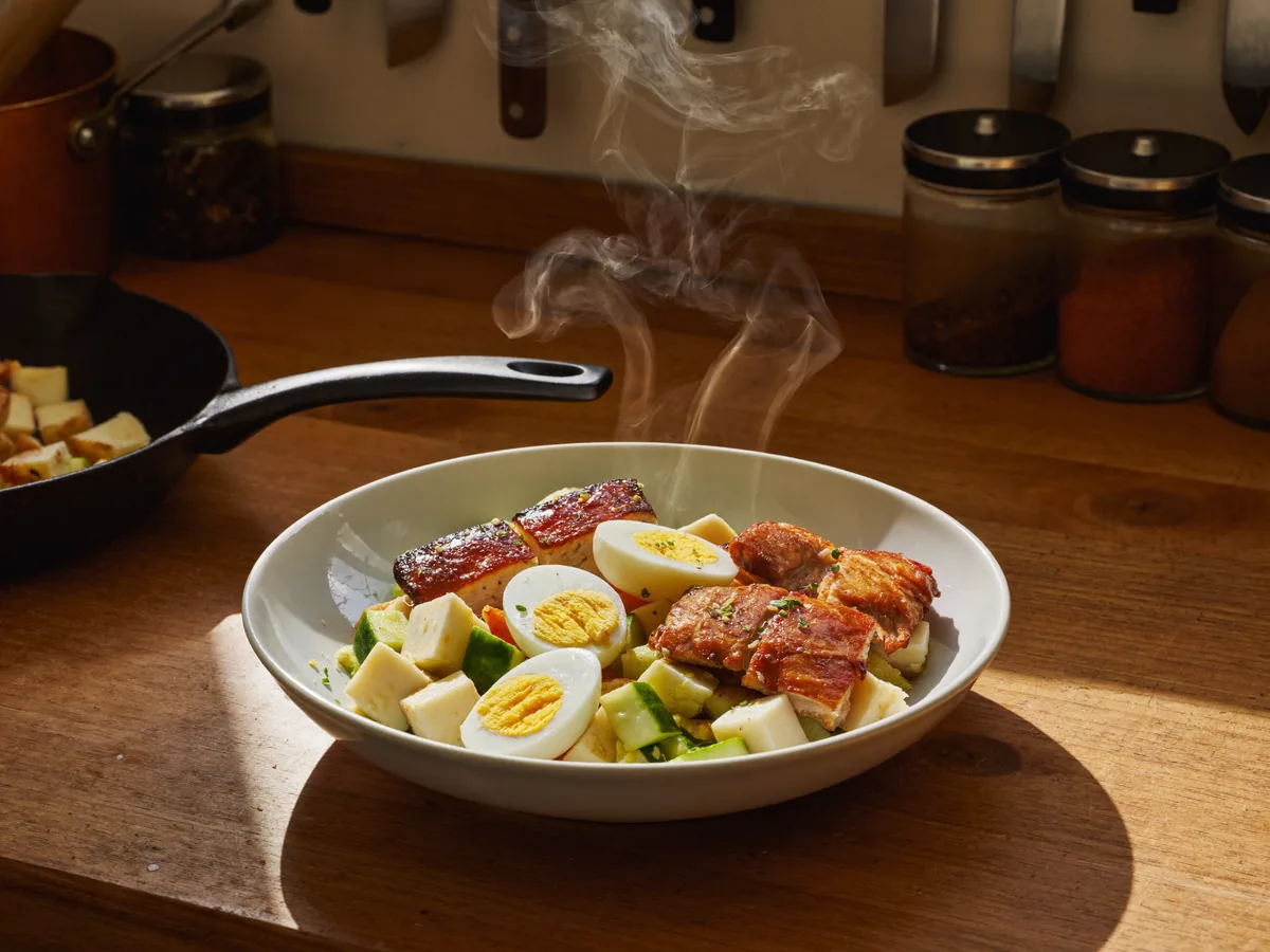 Салат обалденный с копченой курицей