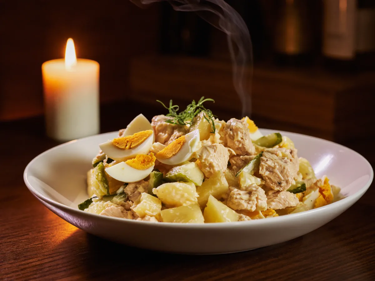 Салат с картофелем пай и курицей