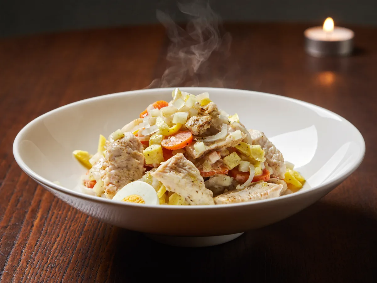 Салат с курицей корейской морковью и грибами