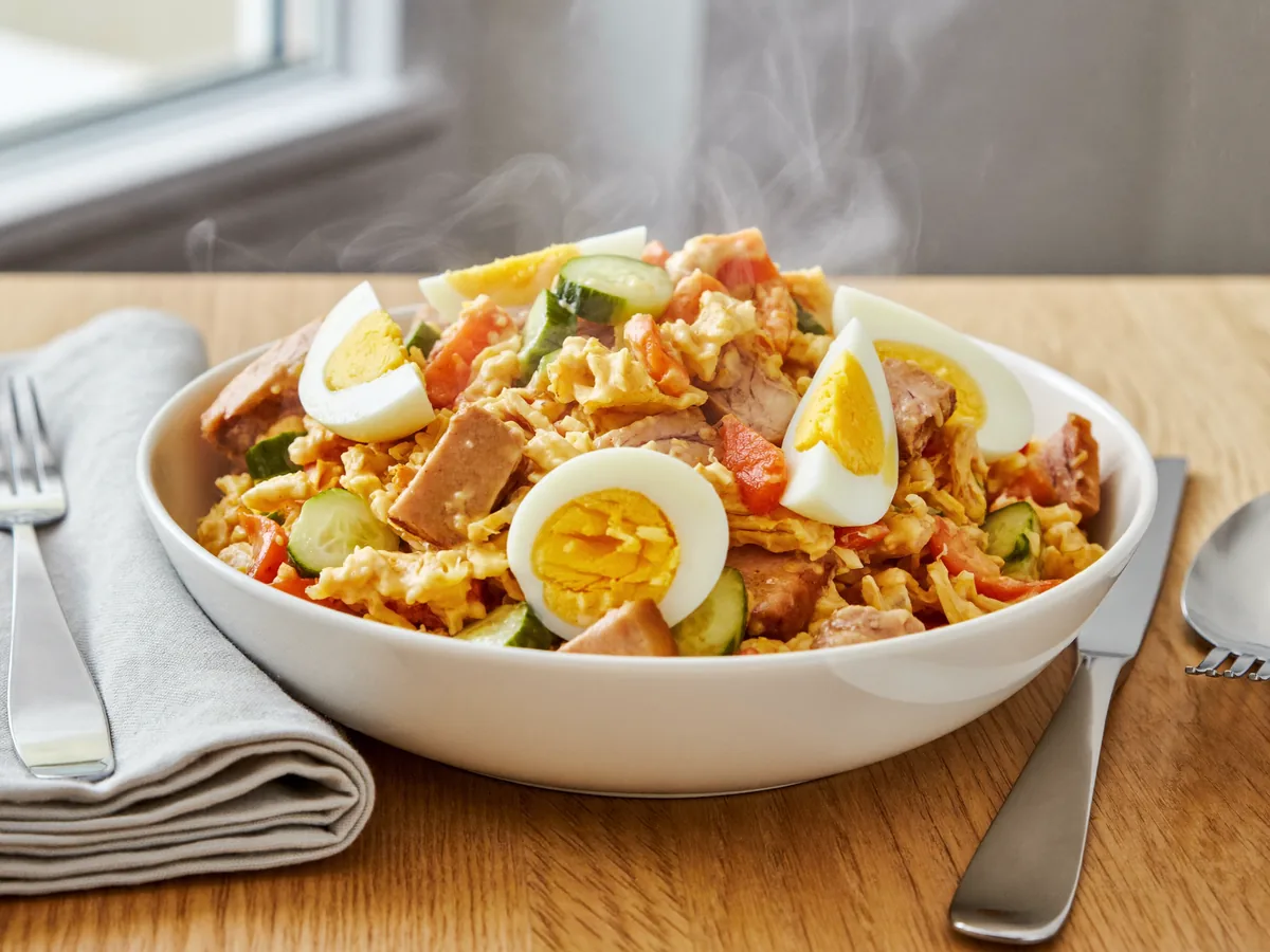 Салат с куриной печенью и солеными огурцами