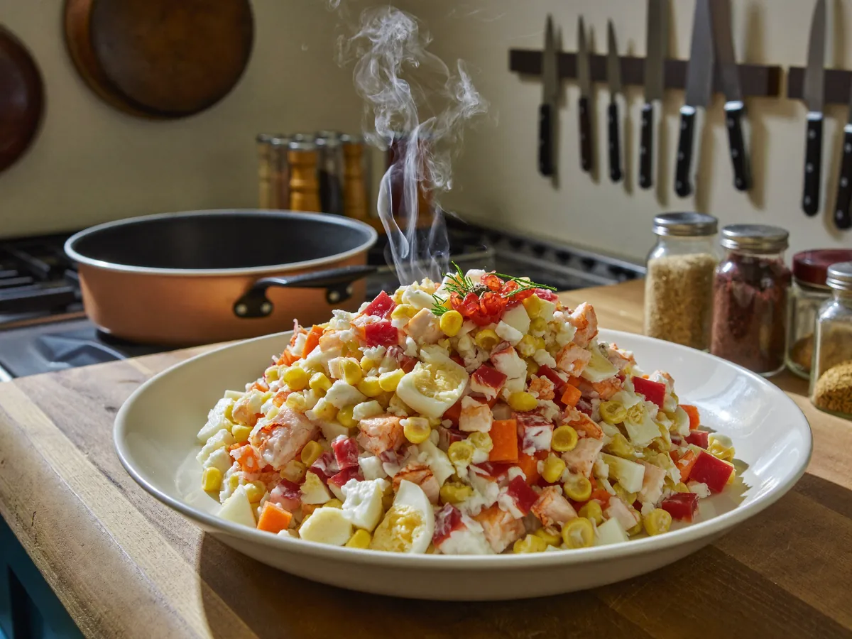 Салат с морковью по корейски и крабовыми палочками