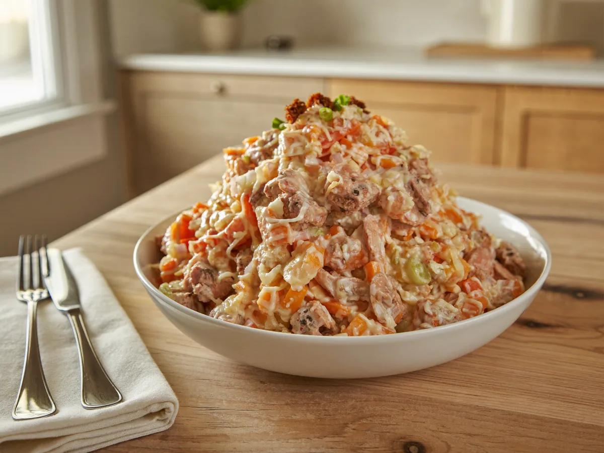 Салат с печенью и корейской морковкой