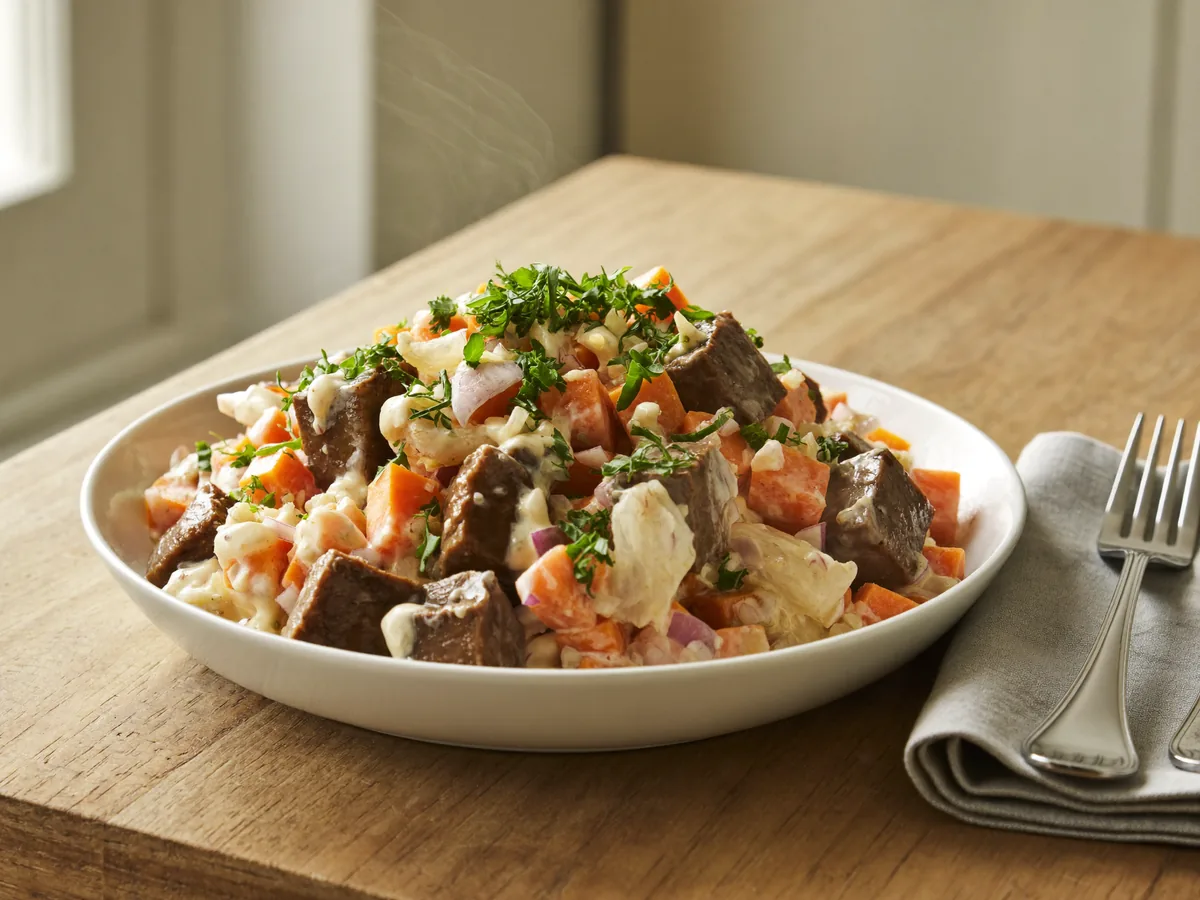 Салат с печенью и редькой