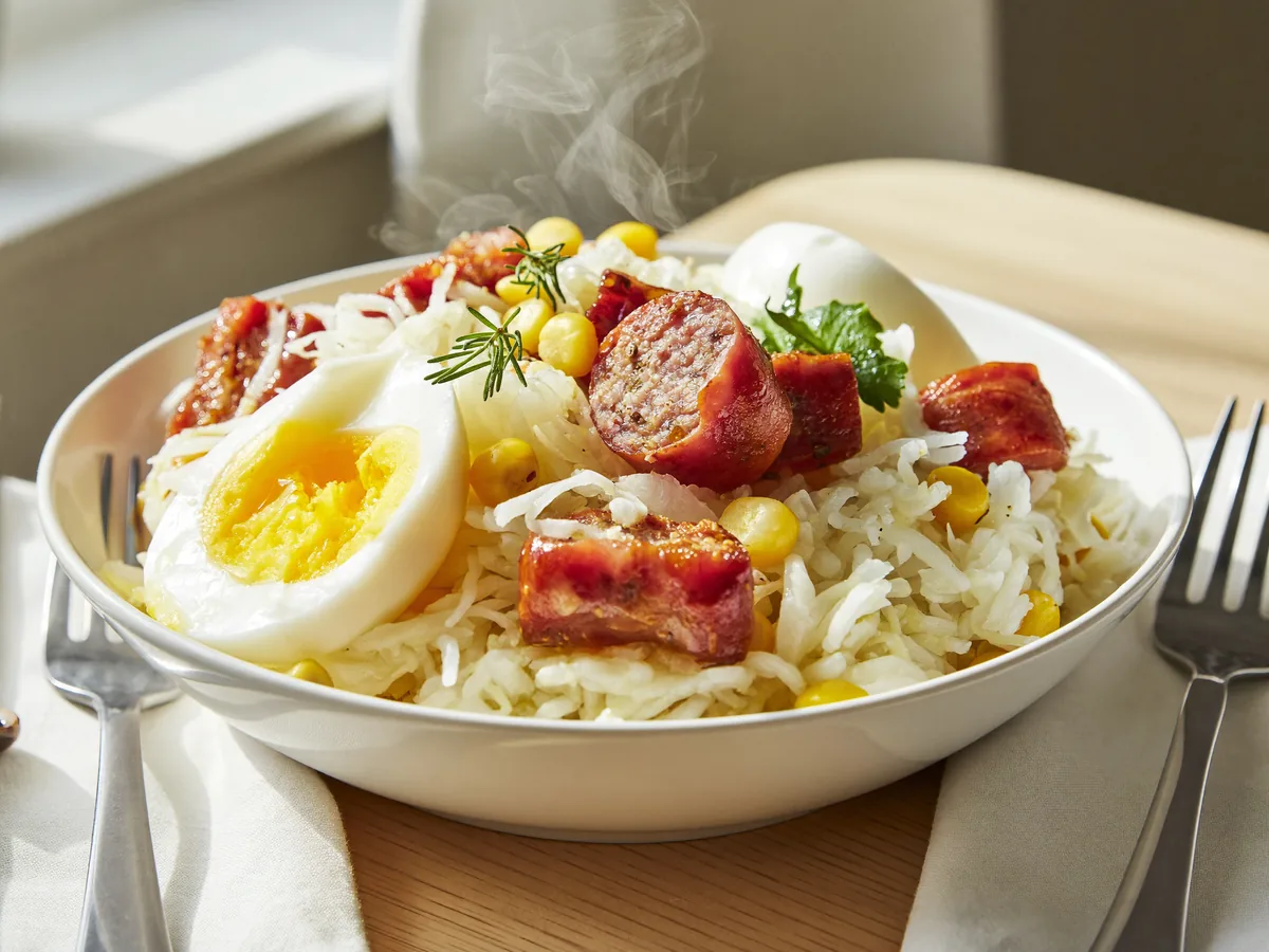 Салат с пекинской капустой и копченой колбасой