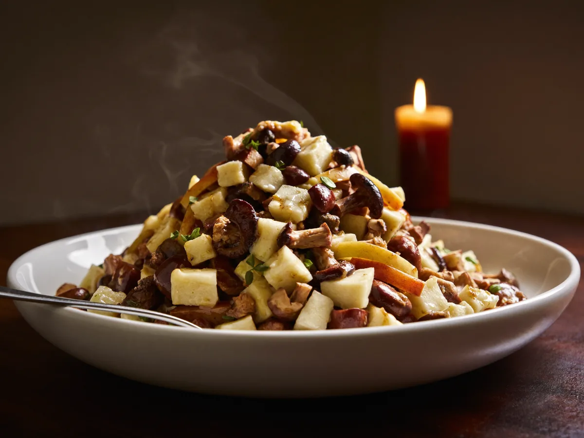 Салат с солеными грибами маслятами и сыром