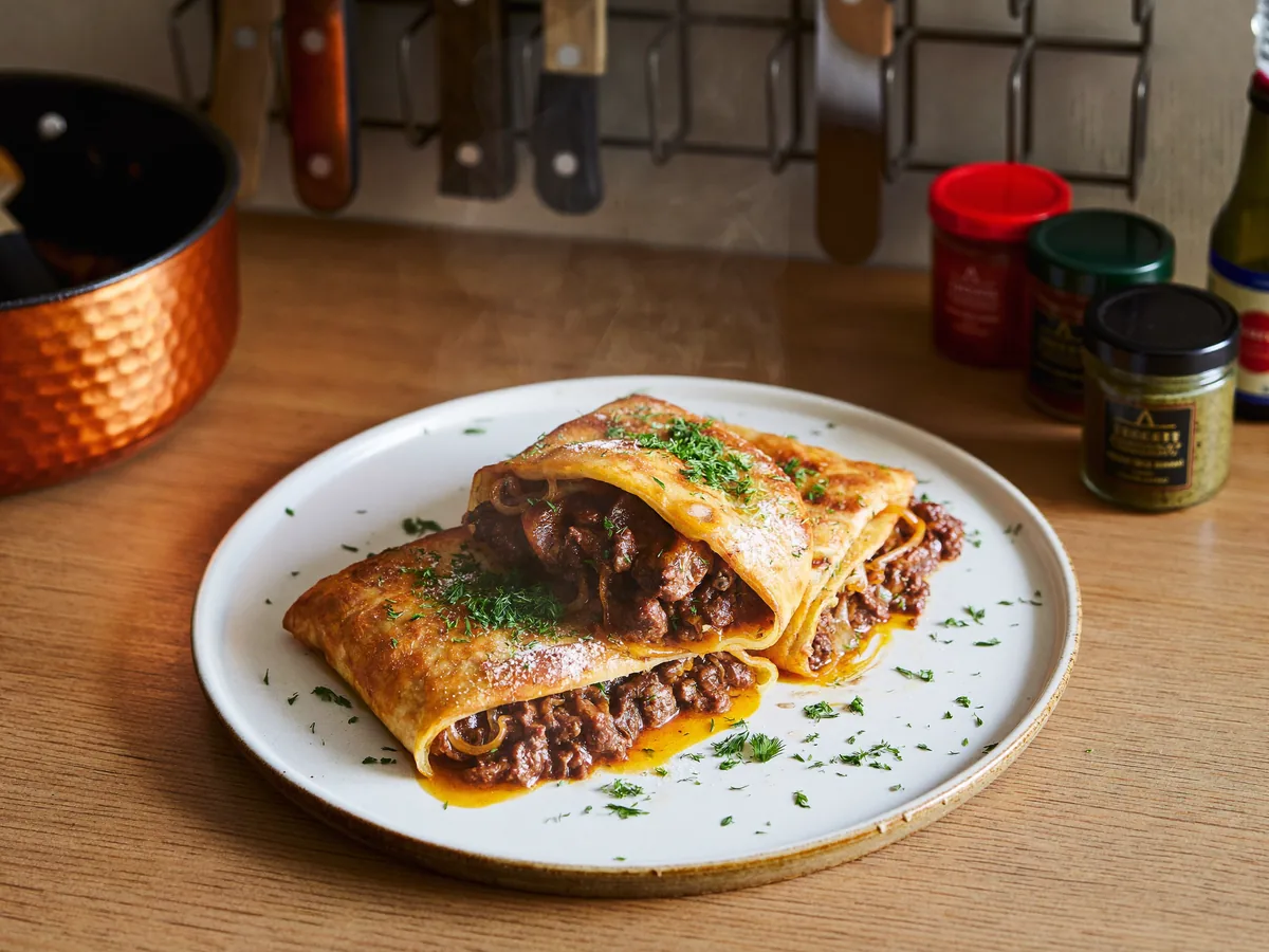 Самса с мясным фаршем тимьяном и чабрецом