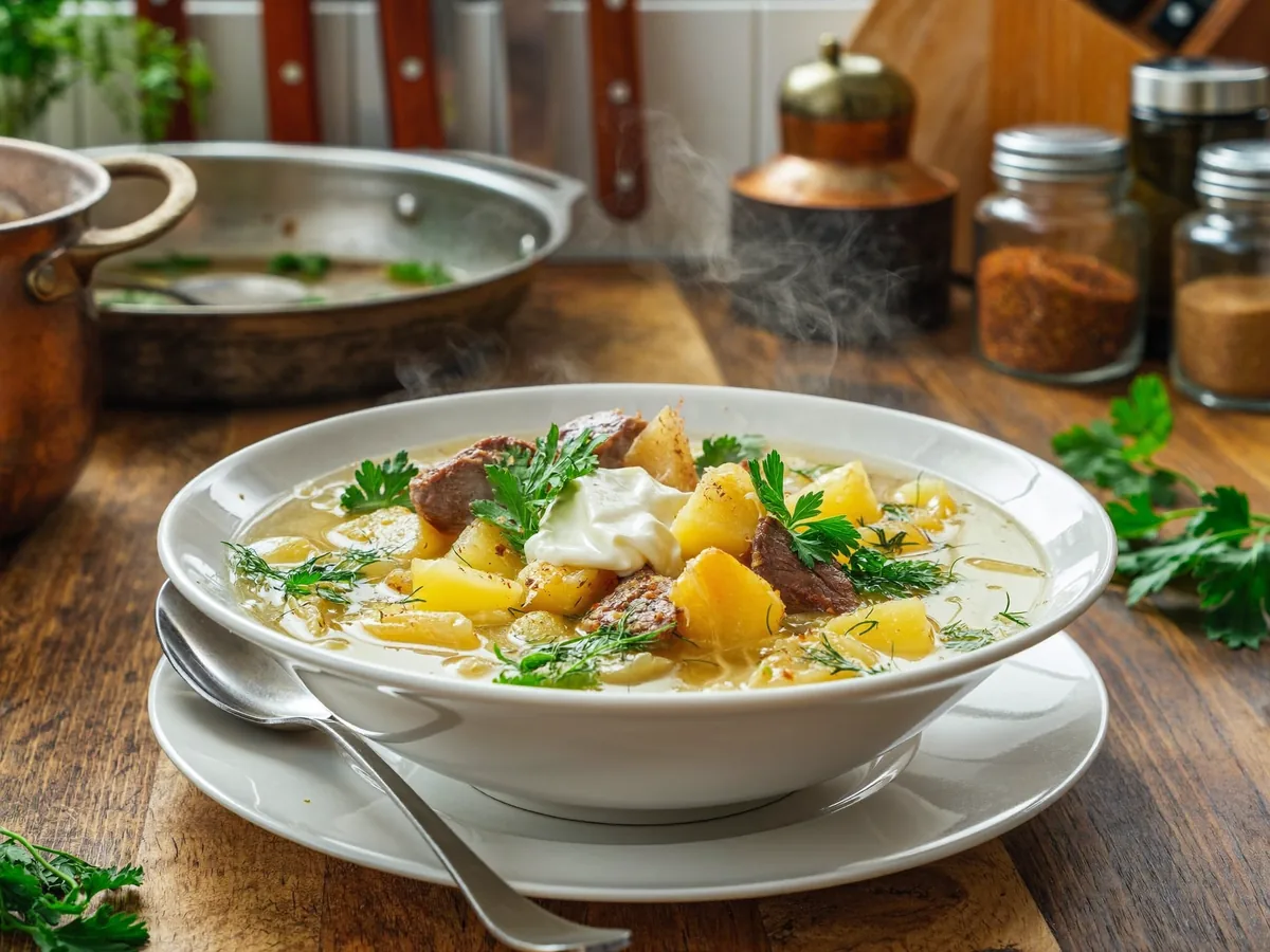 Щи с квашеной капустой классические