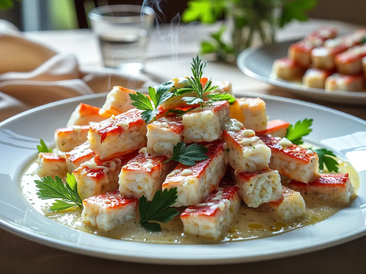 Шарики из крабовых палочек с сыром и чесноком