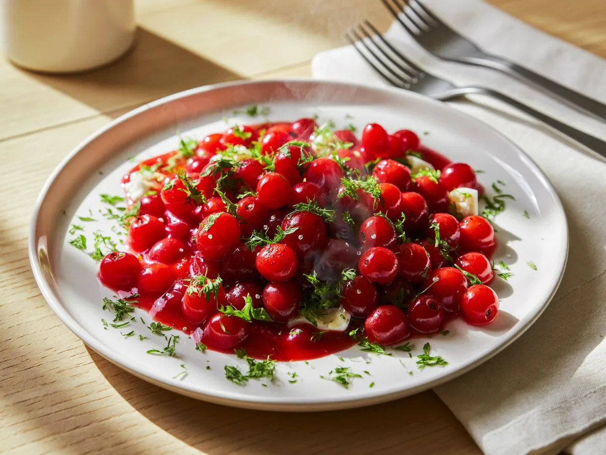 Шарлотка с брусникой
