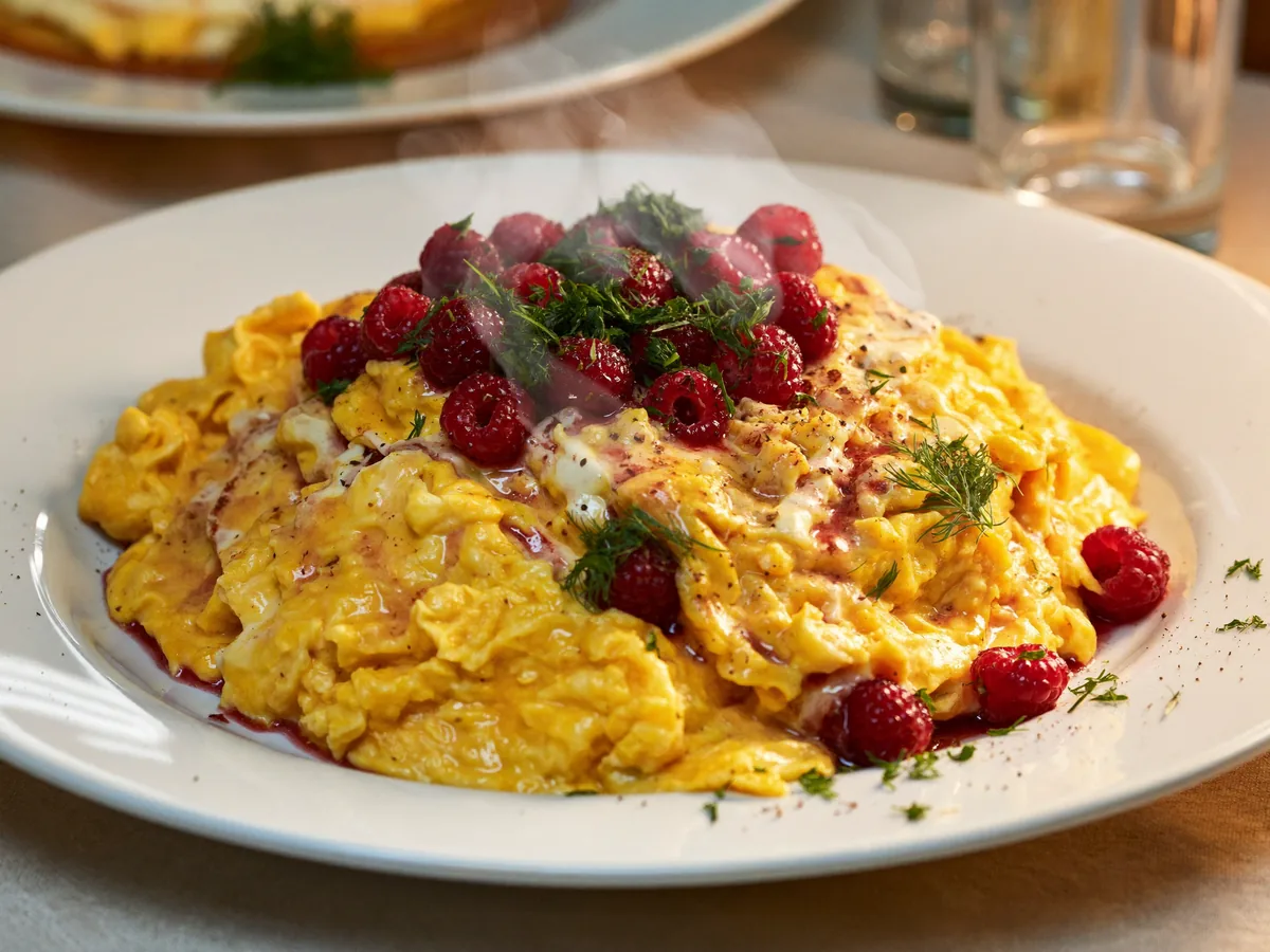 Шарлотка с малиной