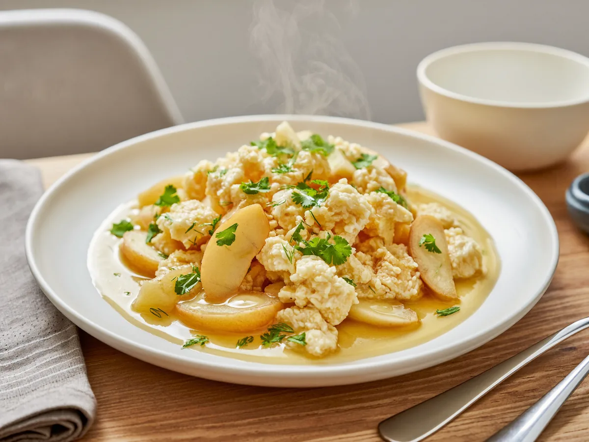 Шарлотка с медом и яблоками