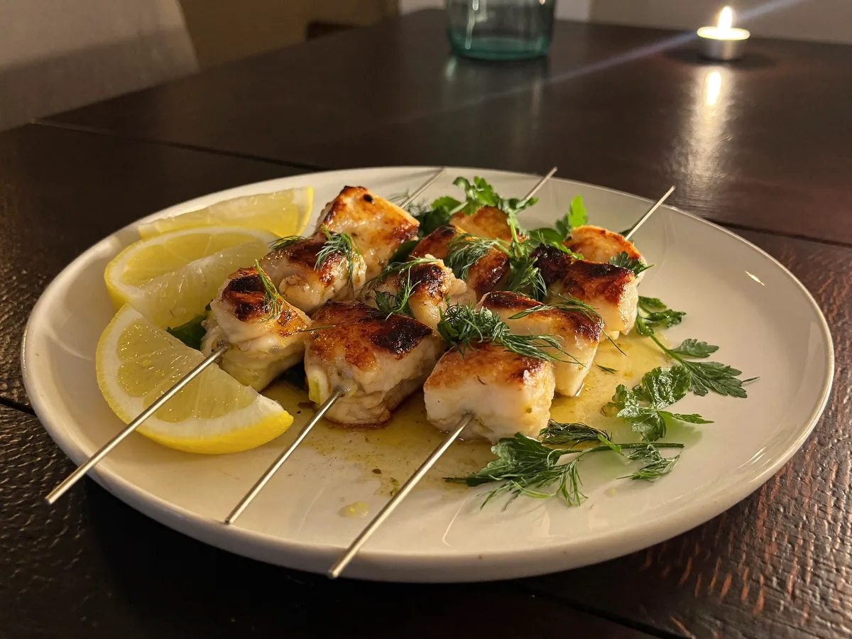 Шашлык из красной рыбы
