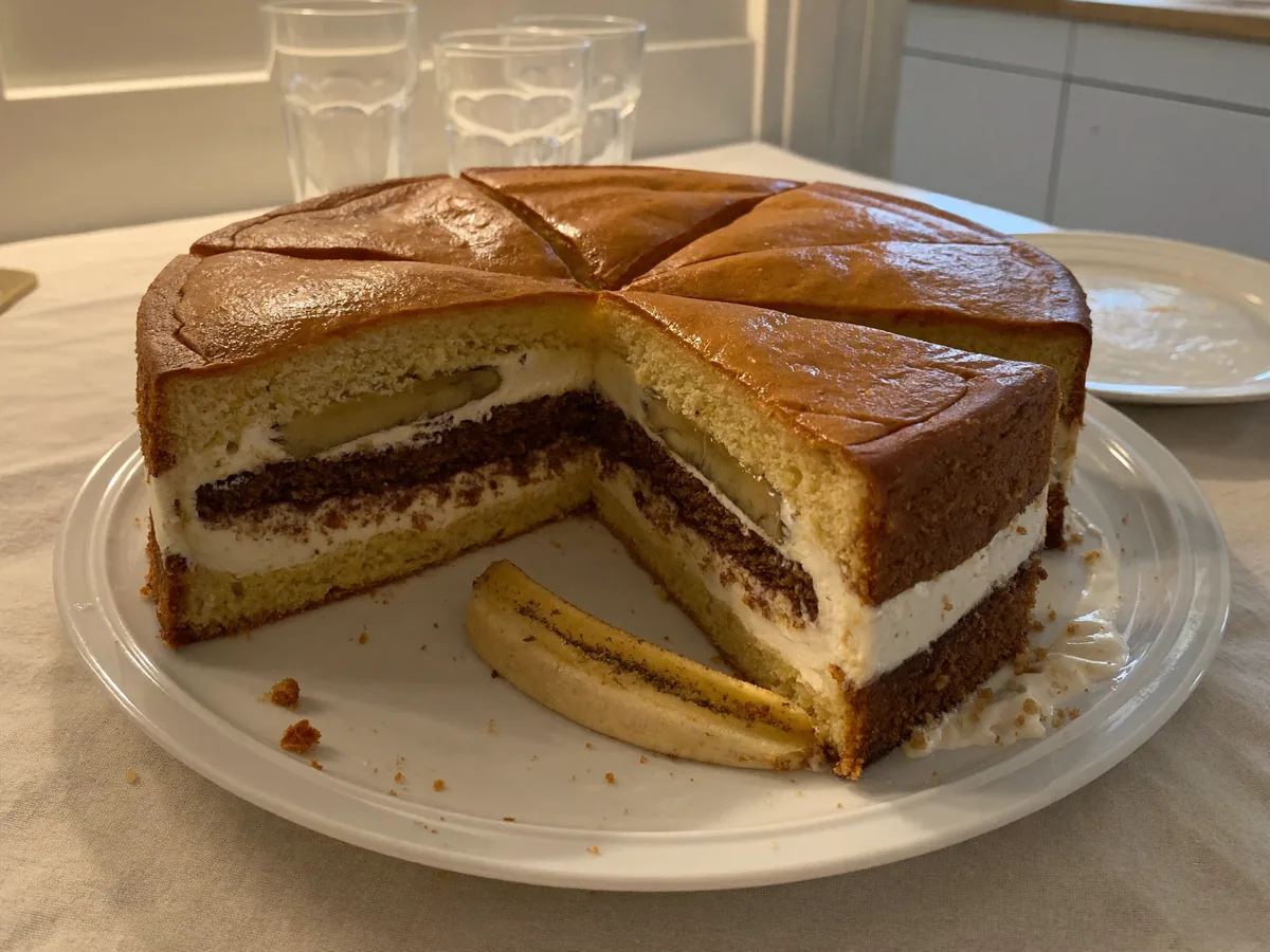 Шикарный торт из пряников с бананами
