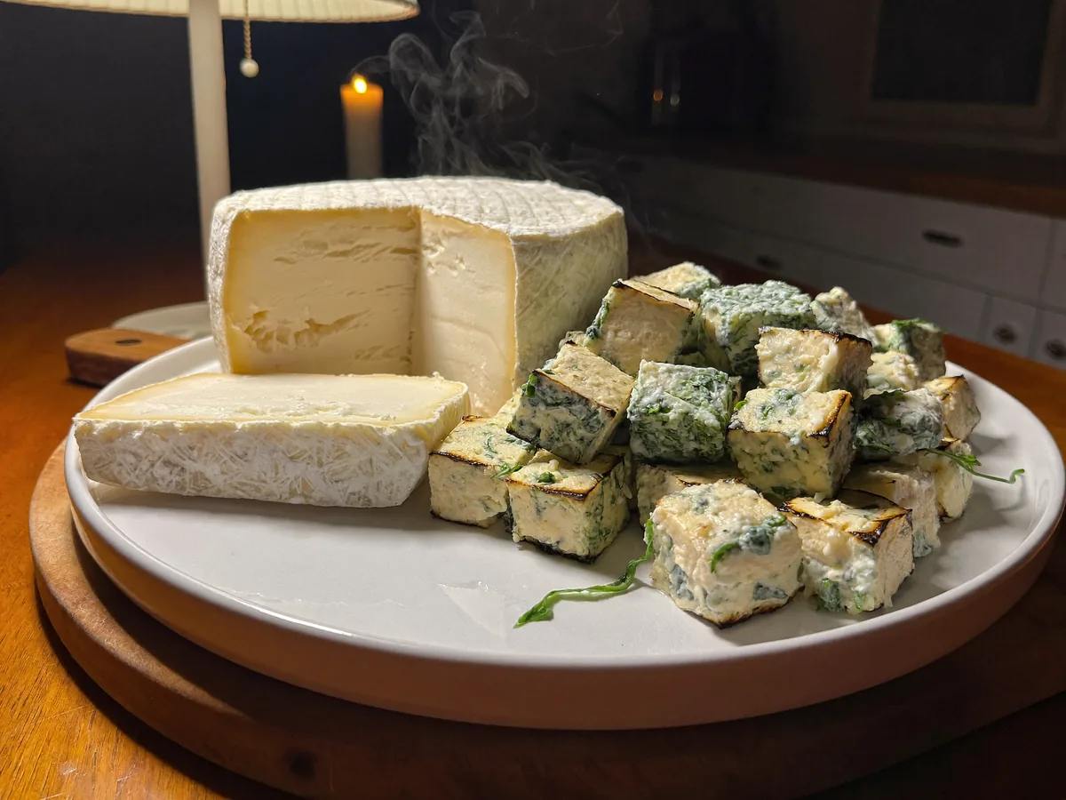 Шпинат с адыгейским сыром