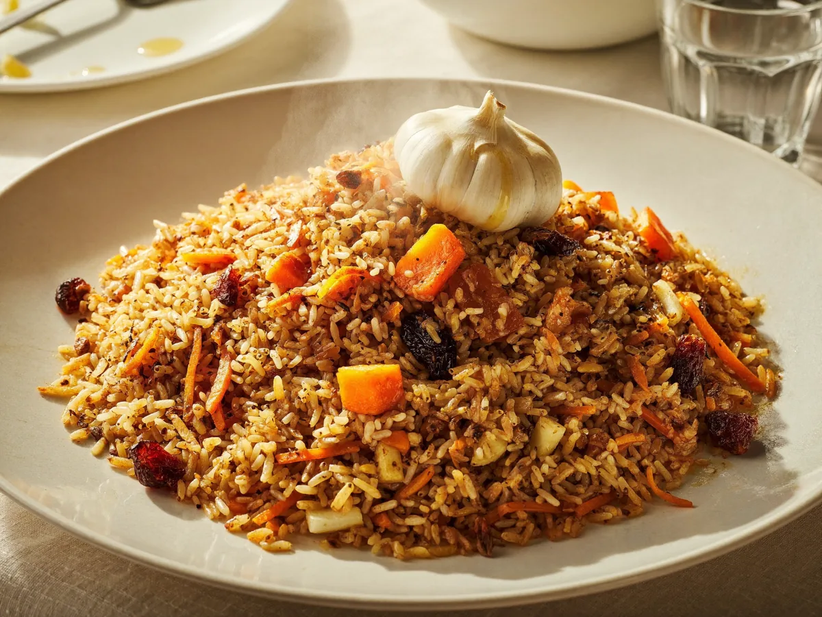 Сладкий плов с изюмом и курагой