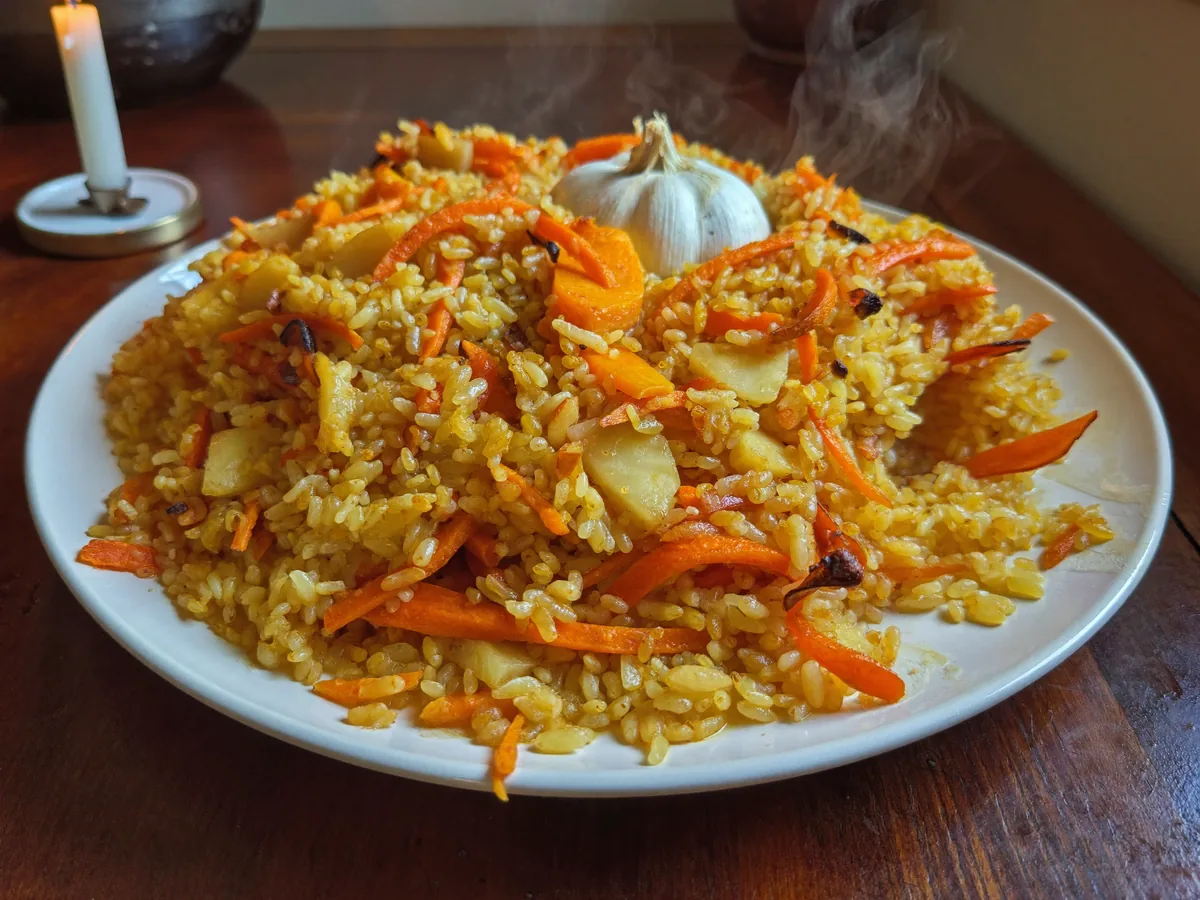 Сладкий плов в тыкве