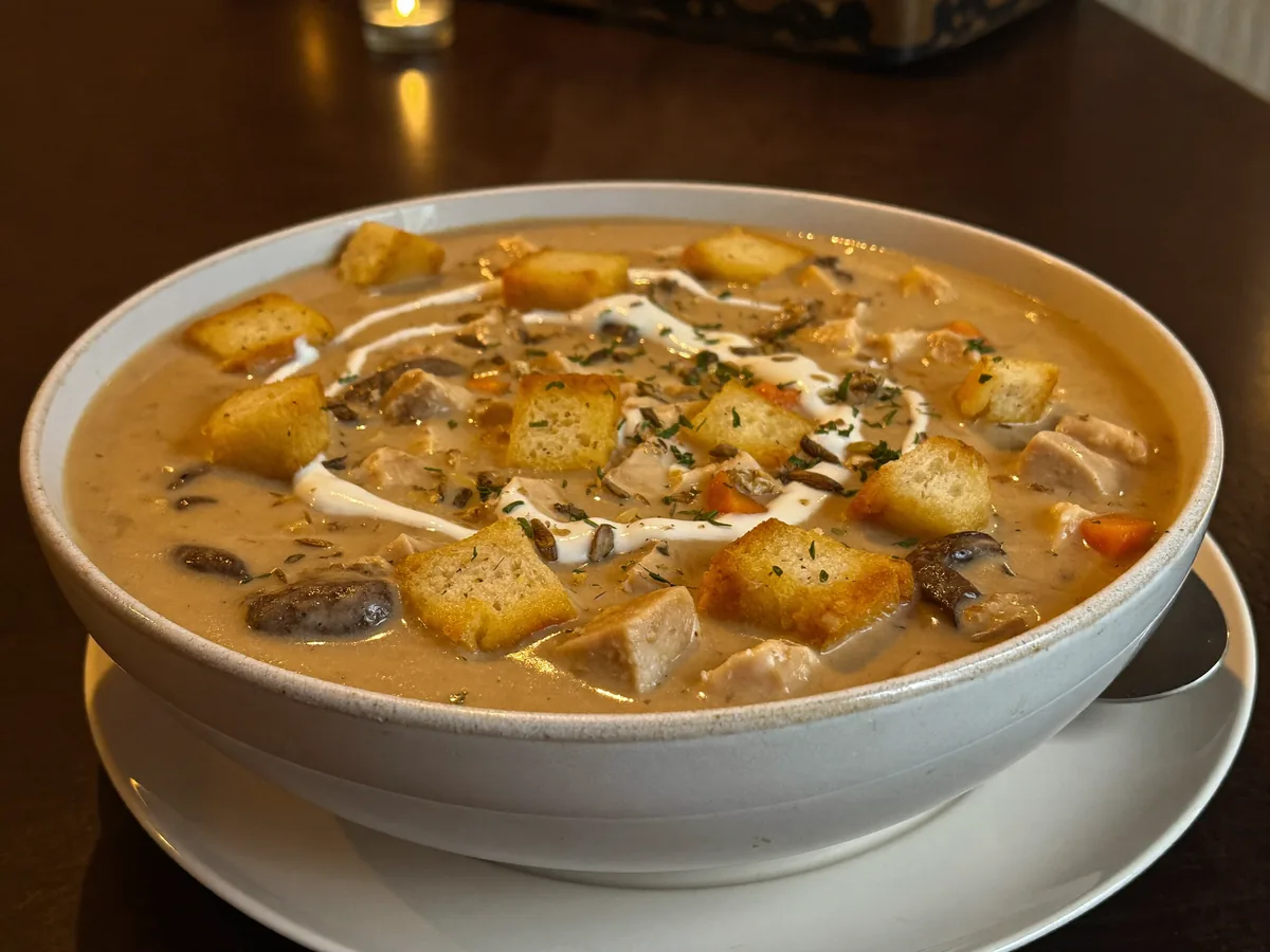 Сливочный суп с курицей