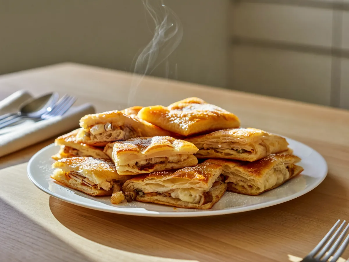Слойки с грибами и сыром