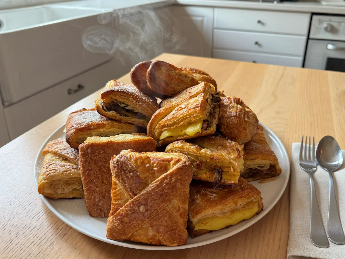 Слойки с грибами и яйцом