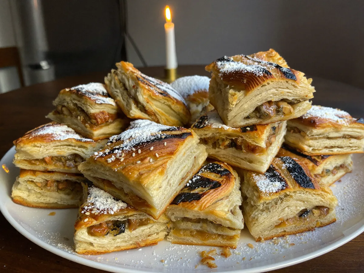 Слойки с орехами и медом