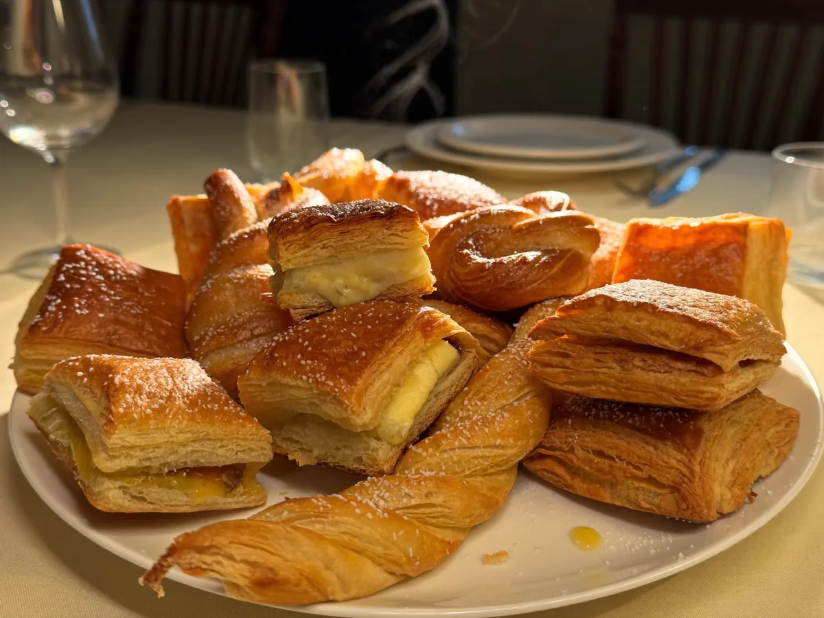 Слойки с творогом и вареньем