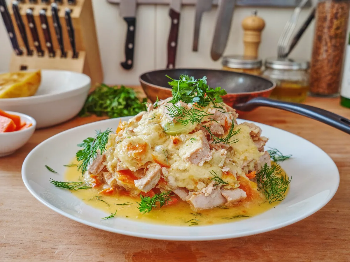 Суфле из курицы с овощами