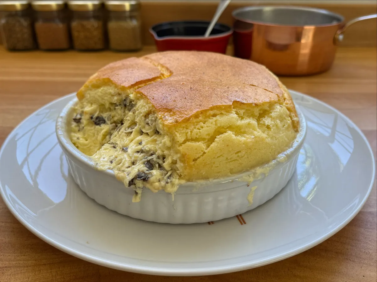 Суфле с рыбой и мускатным орехом запеченное