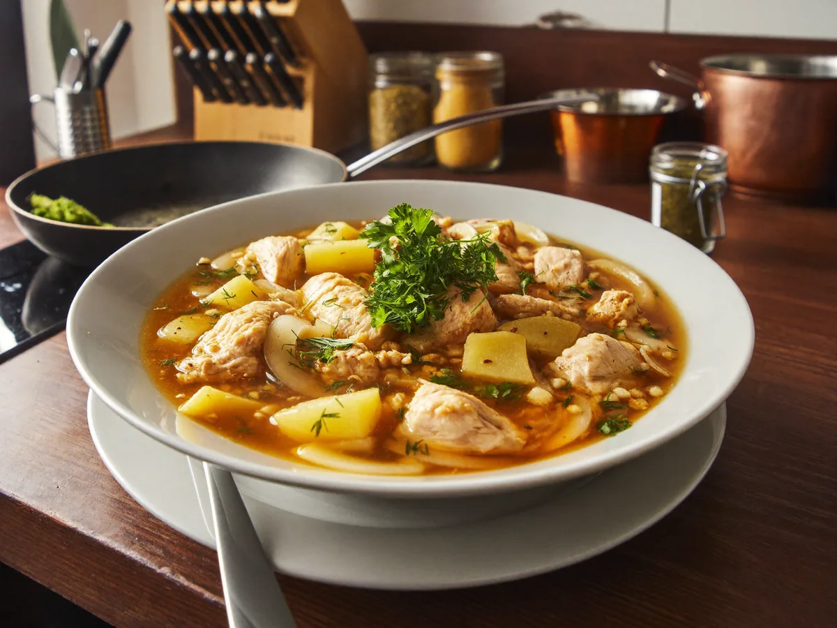 Суп с булгуром и курицей