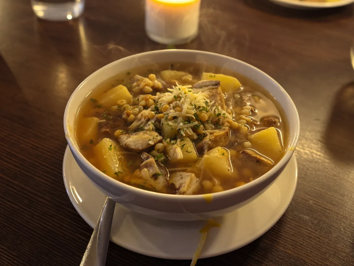 Суп с гречкой и сыром