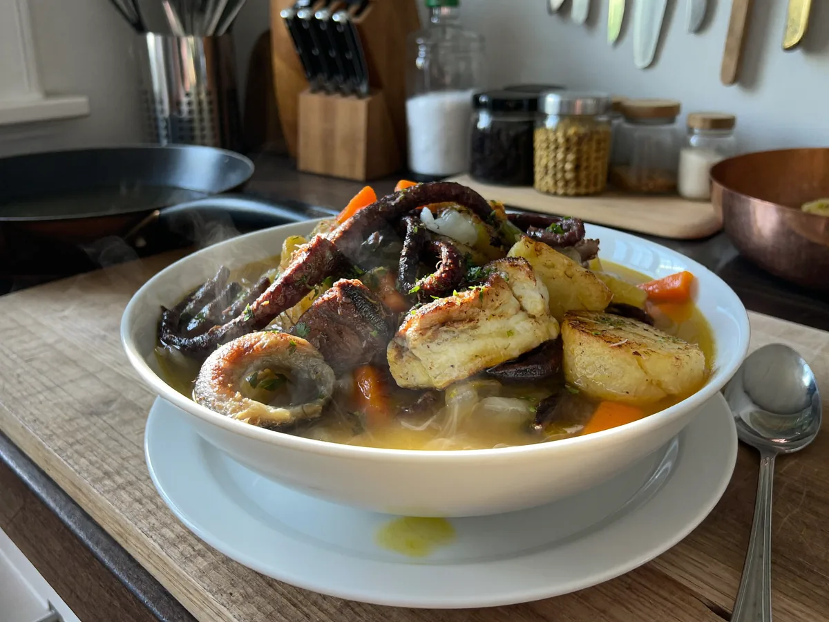 Суп с кальмаром