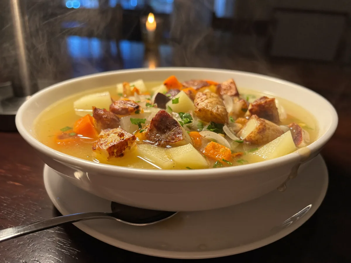 Суп с купатами и картофелем