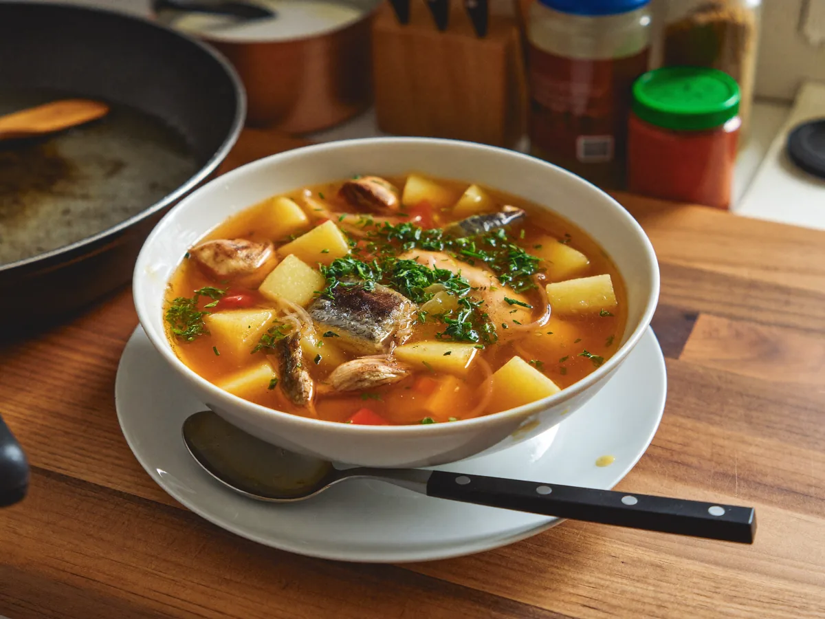 Суп с мясом и картошкой