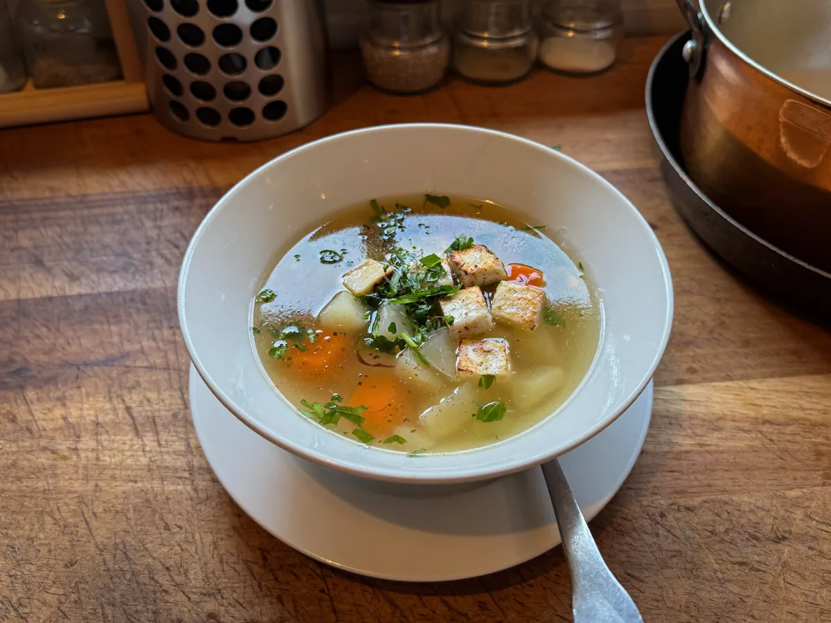 Суп с плавленным сыром и курицей