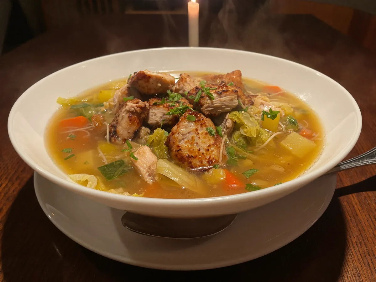 Суп с птитимом и курицей