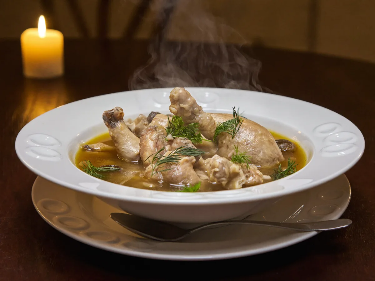 Суп с шампиньонами и курицей